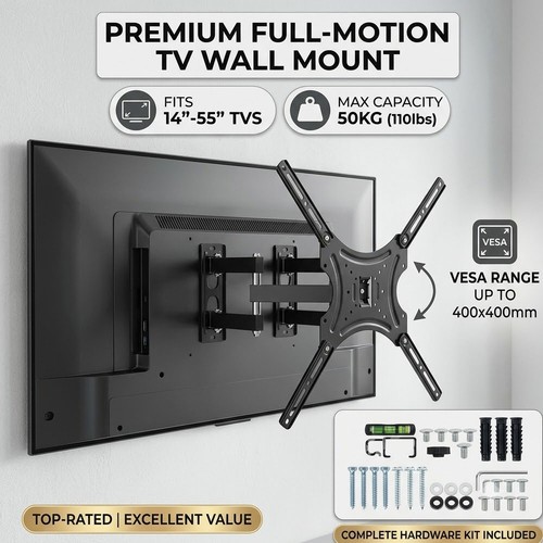 Full motion wall bracket - full, tv