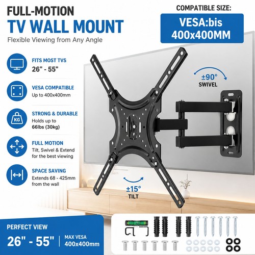 Full motion wall mount - full, tv
